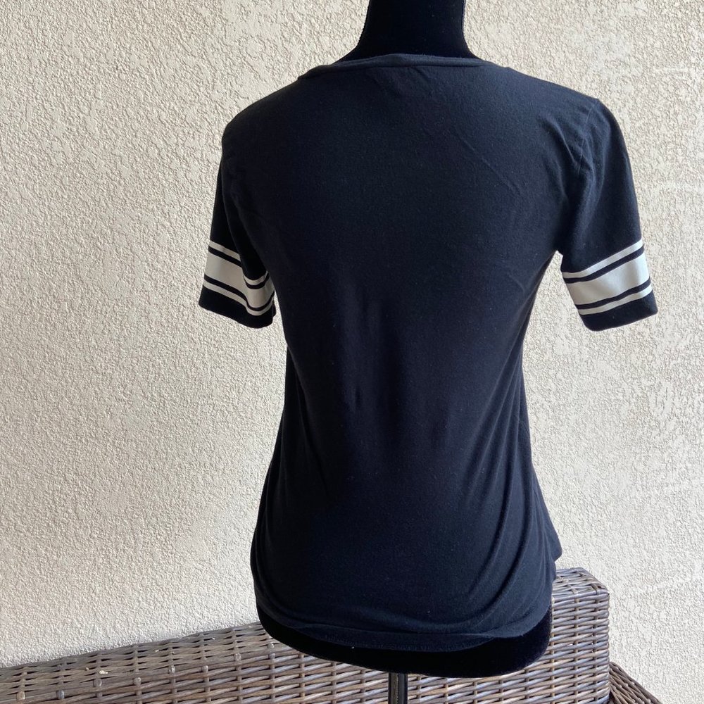 Forever 21 Black White Ringer Tee Size Extra Small - Picture 4 of 6
